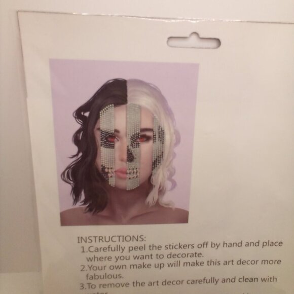 Glitter Joy Face Art Decor Stickers Lot of 4 Unique Patterns - Picture 6 of 10